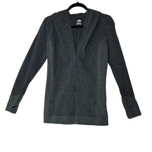 The North Face Jacket Women Small Gray Logo Embroidered Outdoor‎ Cozy Athleisure